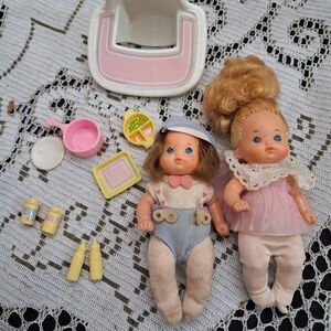 Vintage Doll Set with Accessories Matel Barbie Heart family 1980s